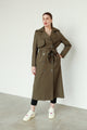 Button Detailed Unlined Slit Trench Coat