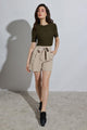 High Waist Belted Shorts